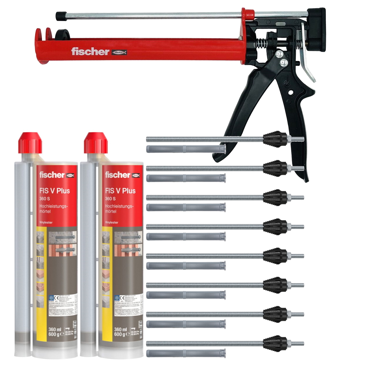 Fischer Thermax Set - 8xTHERMAX M16/170 M12 - 2xMörtel FISVPlus360S - 1x Pistole