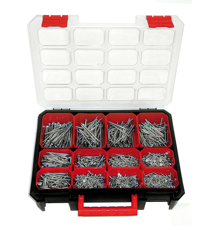 HM Müllner TX Spanplattenschrauben Koffer - 1275 Schrauben - 20-80mm - TX