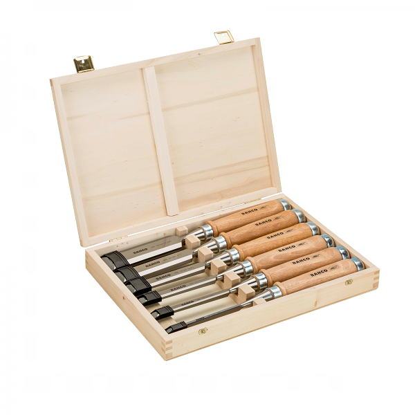 BAHCO Stechbeitel-Satz Set 425-083 - 6-teilig - 6-10-12-18-25-30 - Rotbuche