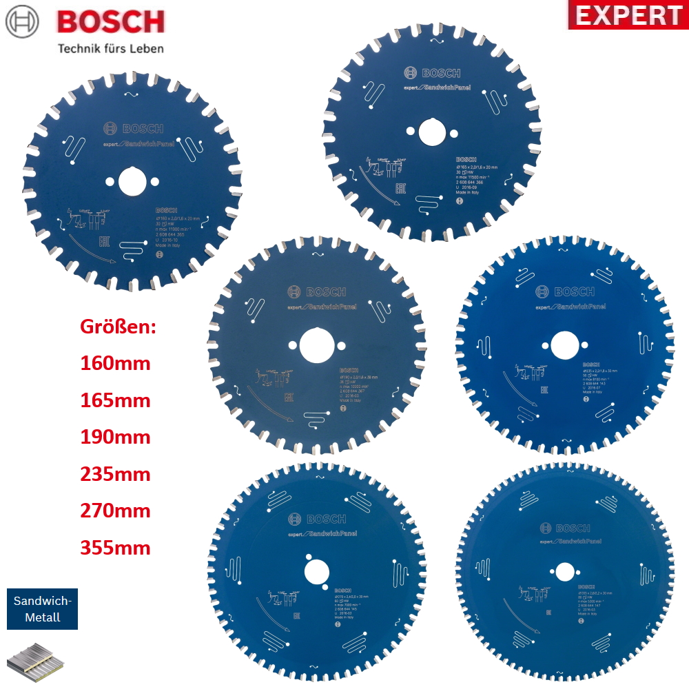 Bosch Sägeblatt Kreissägeblatt EXPERT for Sandwich Panel Ø 160mm - 355mm