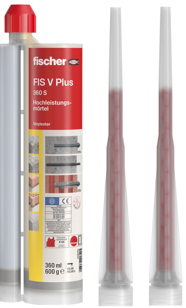Fischer Montagemörtel Hochleistungsmörtel FIS V Plus 360 S - 558745 - 2 Mischer