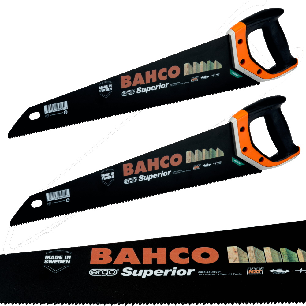 2x BAHCO Säge Fuchsschwanz - Handsäge - 475mm 2600-19-XT-HP ERGO Superior