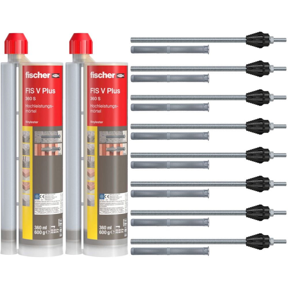 Fischer Thermax Set - 8x THERMAX M16/170 M12 - 2x Montagemörtel FIS V Plus 360 S