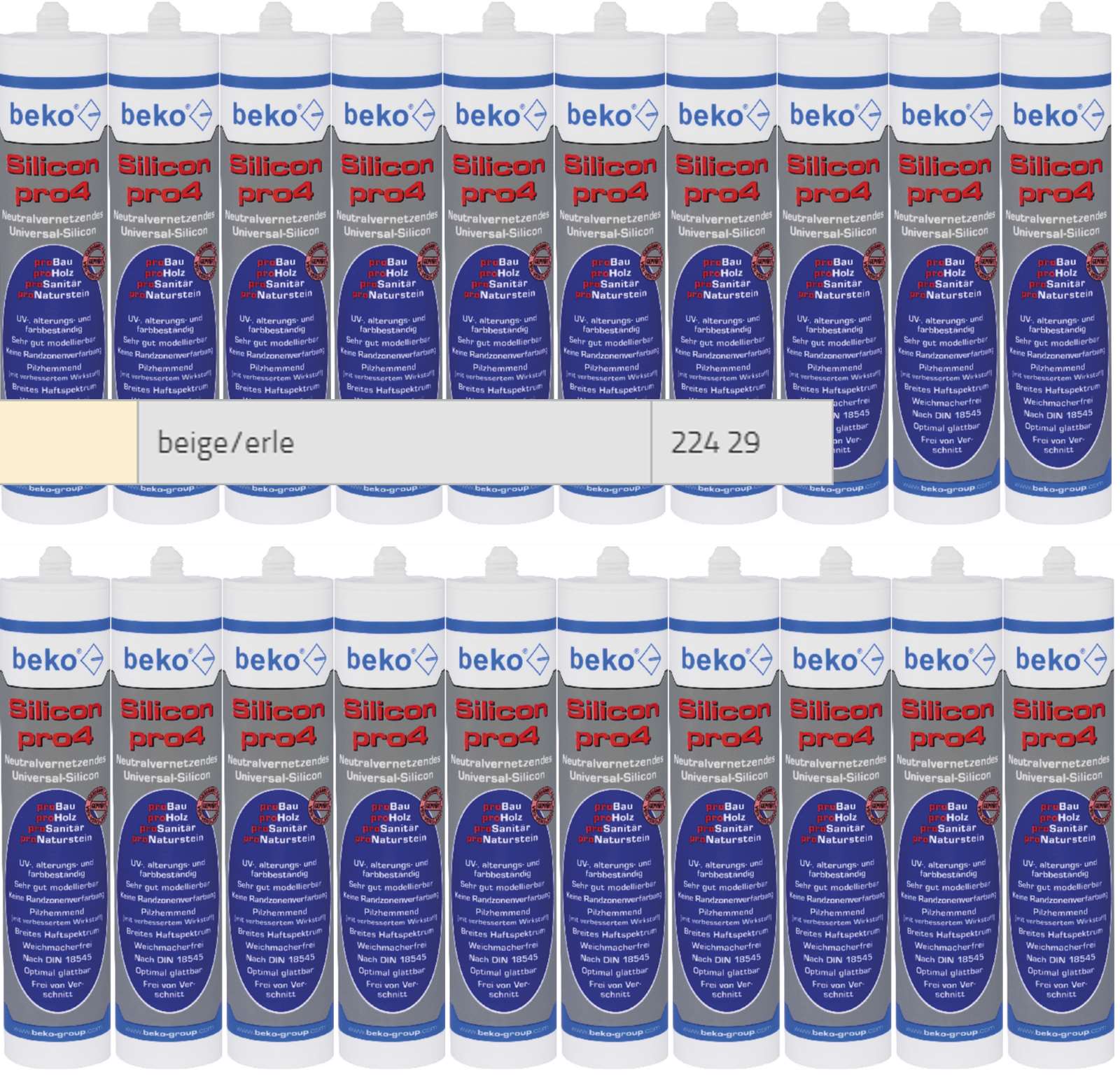 Beko 20x pro4 Premium-Silicon 310ml - 1 Karton - beige / erle